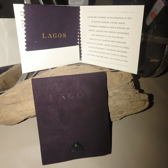 Lagos Jewelry Pouch Pocket Snap Closure Dust Bag Cloth Jewelry Trinket - Picture 2 of 6